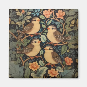 Four Cute Baby Birds Nature Inspired Magnet