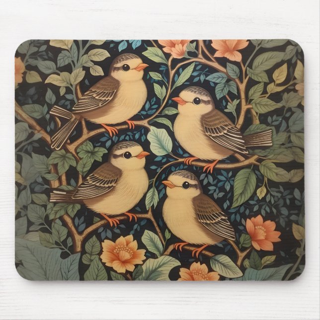 Four Cute Baby Birds Nature Inspired  Mouse Mat (Front)