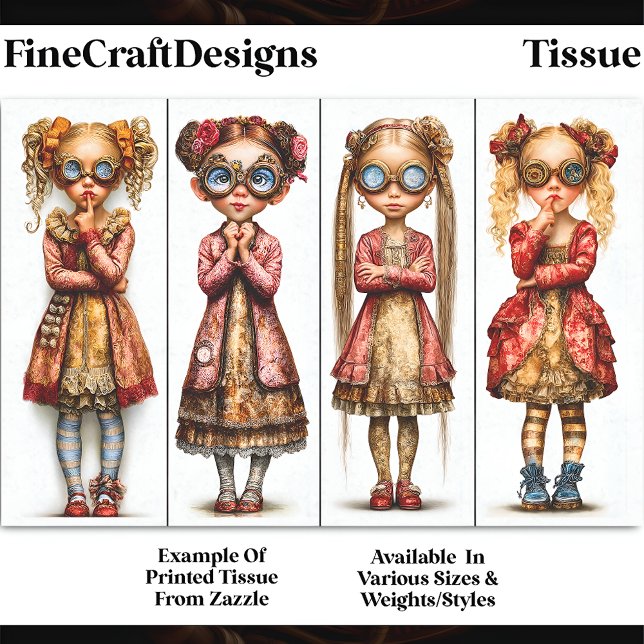 Four Cute Quirky Steampunk Girls DV3L Decoupage Tissue Paper (Creator Uploaded)