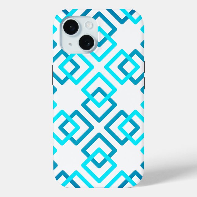 Four Cyan Color Squares Case-Mate iPhone Case (Back)