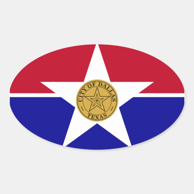 FOUR Dallas Flag Oval Sticker (Front)