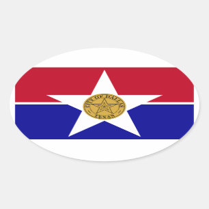 FOUR Dallas Flag Oval Sticker