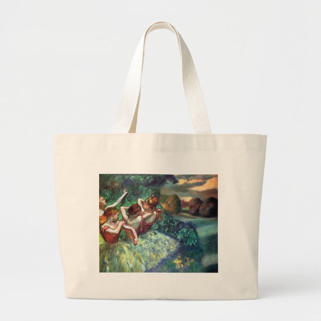 Four Dancers by Degas Large Tote Bag (Front)