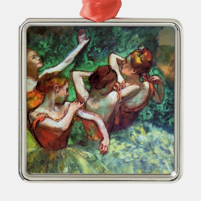 Four Dancers by Degas Metal Tree Decoration (Front)