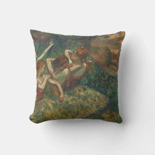 Four Dancers by Degas Square Pillow