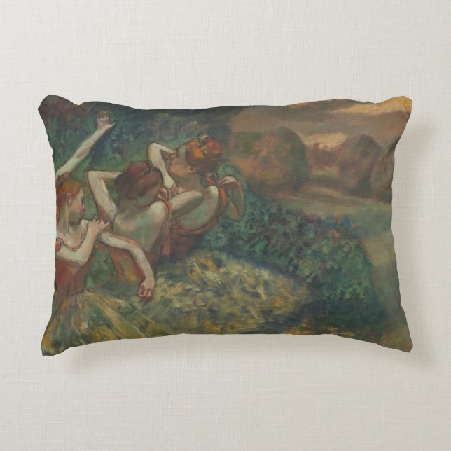 Four Dancers by Edgar Degas, Ballet Fine Art Decorative Cushion (Front)