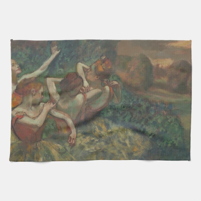 Four Dancers by Edgar Degas, Ballet Fine Art Tea Towel (Horizontal)