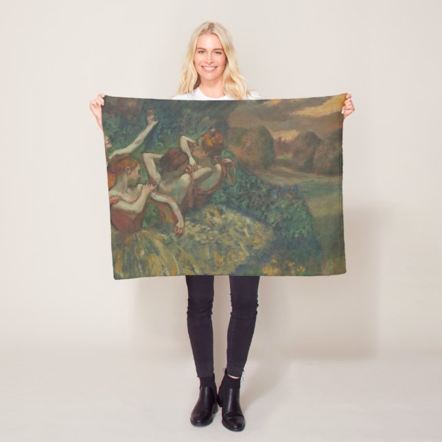 Four Dancers, Impressionist Painting, Edgar Degas Fleece Blanket (In Situ)