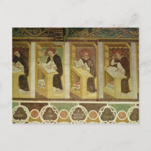 Four Dominican Monks at their Desks, from the cycl Postcard