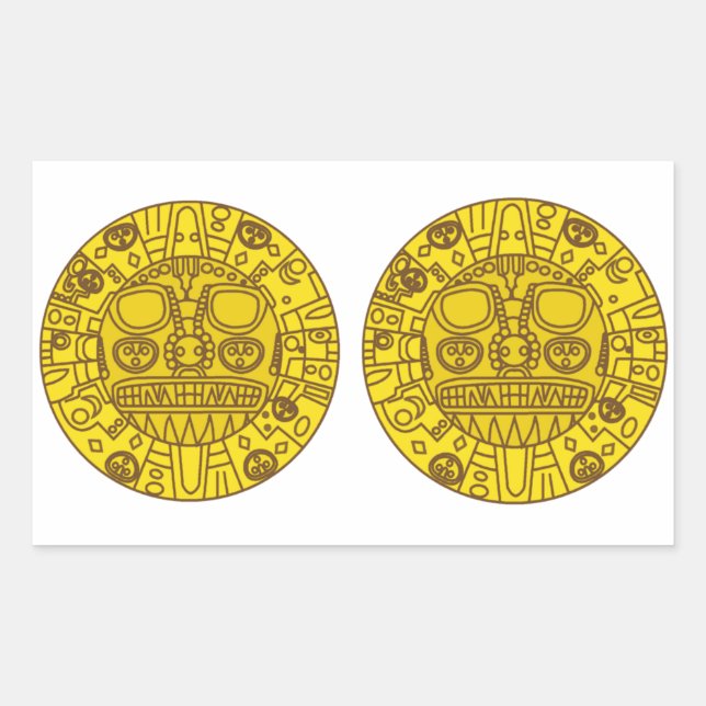 FOUR  Double Cuzco Coat of Arms Rectangular Sticker (Front)
