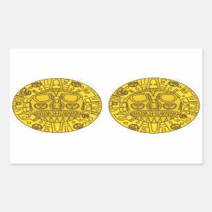 FOUR Double Cuzco Coat of Arms Rectangular Sticker