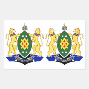 FOUR (Double) Johannesburg Coat of Arms Rectangular Sticker