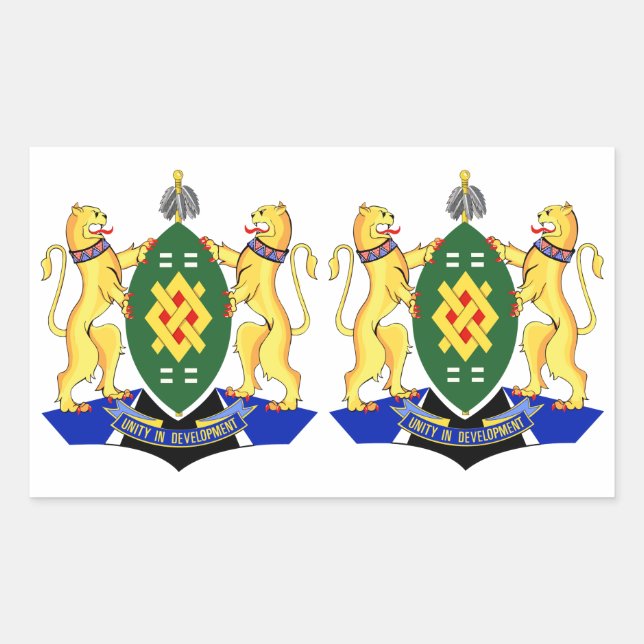FOUR (Double) Johannesburg Coat of Arms Rectangular Sticker (Front)