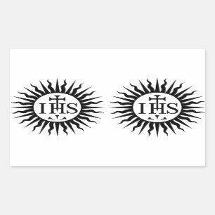 FOUR (Double) Society of Jesus (Jesuits) Rectangular Sticker