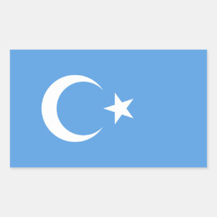 FOUR East Turkestan Uyghur Flag Rectangular Sticker