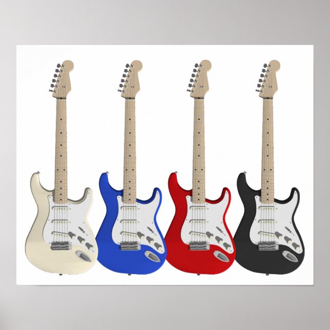 Four, electric guitars poster (Front)