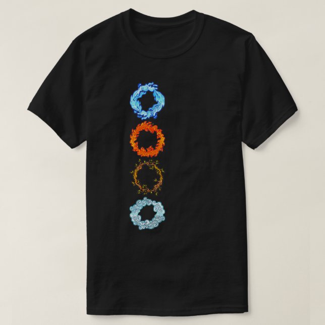 Four Elements Air Earth Fire Water Ancient Alchemy T-Shirt (Design Front)