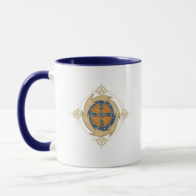 Four Elements Moroccan Mandala Sacred Geometry Mug (Left)