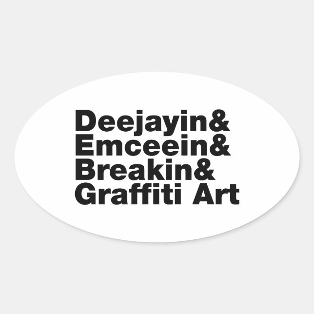 Four Elements of Hip Hop Oval Sticker (Front)