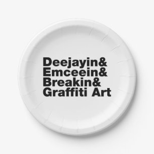 Four Elements of Hip Hop Paper Plate
