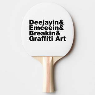 Four Elements of Hip Hop Ping Pong Paddle