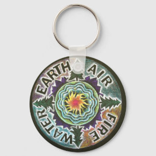 Four Elements Sun Mandala Key Ring