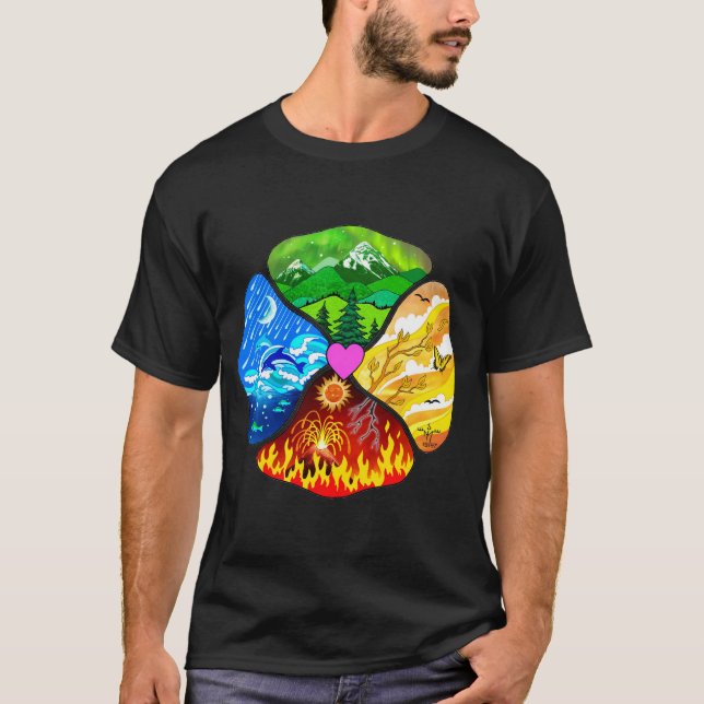 Four Elements T-Shirt Designed by Oberon Zell (Front)