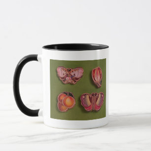 Four enamelled and jewelled boxes, butterfly mug