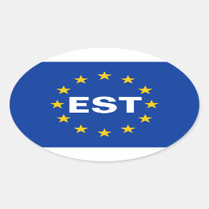 FOUR Estonia "EST" European Union Flag Oval Sticker