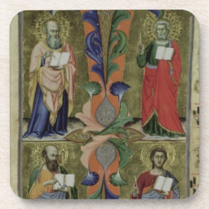 Four Evangelists, 14th century (vellum) Coaster