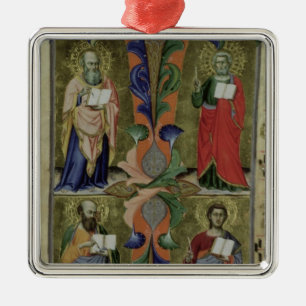 Four Evangelists, 14th century (vellum) Metal Tree Decoration