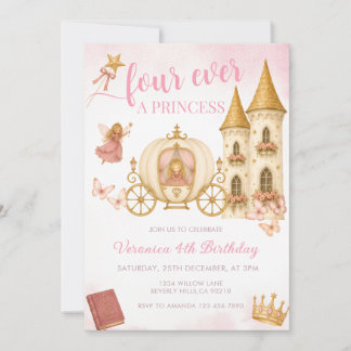 Four Ever a Princess Birthday Party Invitation