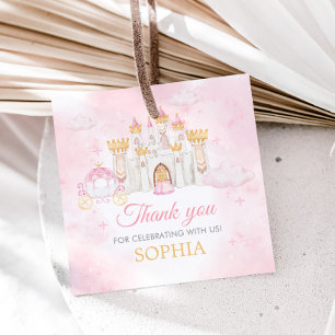 Four Ever a Princess Birthday Party Square Favour Tags