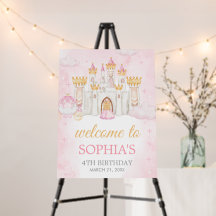 Four Ever a Princess Birthday Party Welcome Sign