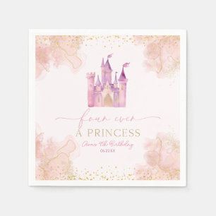 Four Ever A Princess Castle 4th Birthday Party Napkin