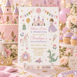 Four Ever a Princess: Royal Fairytale 4th Birthday Invitation