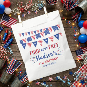 Four Ever Free! 4th Of July 4th Birthday Party Favour Bags