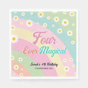 Four Ever Magical Fourth Birthday Daisy  Napkin