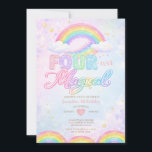 FOUR EVER Magical Rainbow 4th birthday invitation<br><div class="desc">Get ready to party with this fun and colorful birthday invitation! Featuring soft pastel rainbows,  clouds,  and playful typography,  this invitation is perfect for celebrating a magical 4th birthday.</div>
