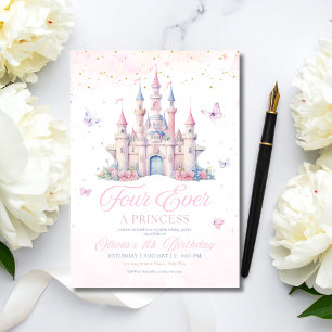 Four Ever Princess Birthday Fairytale Castle Girls Invitation
