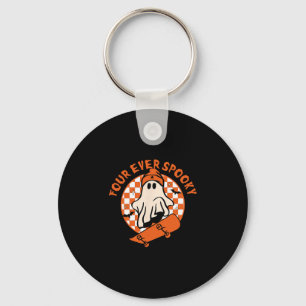 Four Ever Spooky 4th Birthday Halloween Skateboard Key Ring
