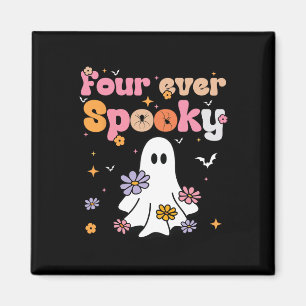 Four Ever Spooky Ghost Halloween 4th Birthday Part Magnet