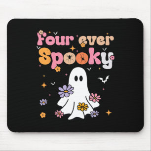 Four Ever Spooky Ghost Halloween 4th Birthday Part Mouse Mat