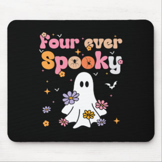 Four Ever Spooky Ghost Halloween 4th Birthday Part Mouse Mat