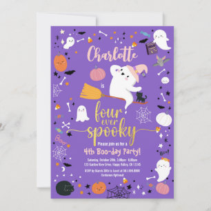 Four ever Spooky Girl 4th Birthday Halloween Party
