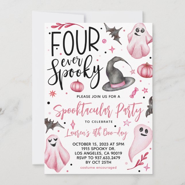Four Ever Spooky Halloween Birthday Invitation (Front)