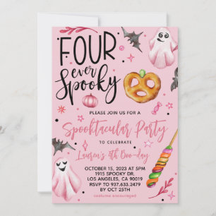Four Ever Spooky Halloween Birthday Invitation