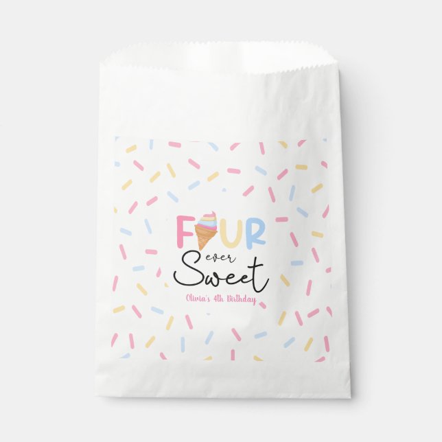 Four Ever Sweet Ice Cream 4th Birthday Party Favour Bags (Front)