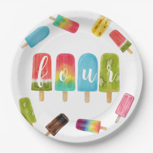 Four Ever Sweet Ice Cream 4th Birthday Party Paper Plate