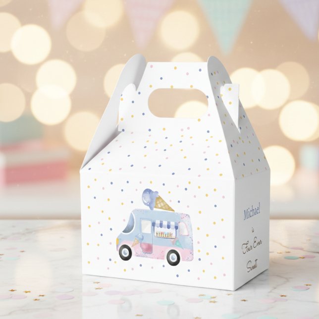 Four ever sweet ice cream truck forth birthday favour box (Creator Uploaded)